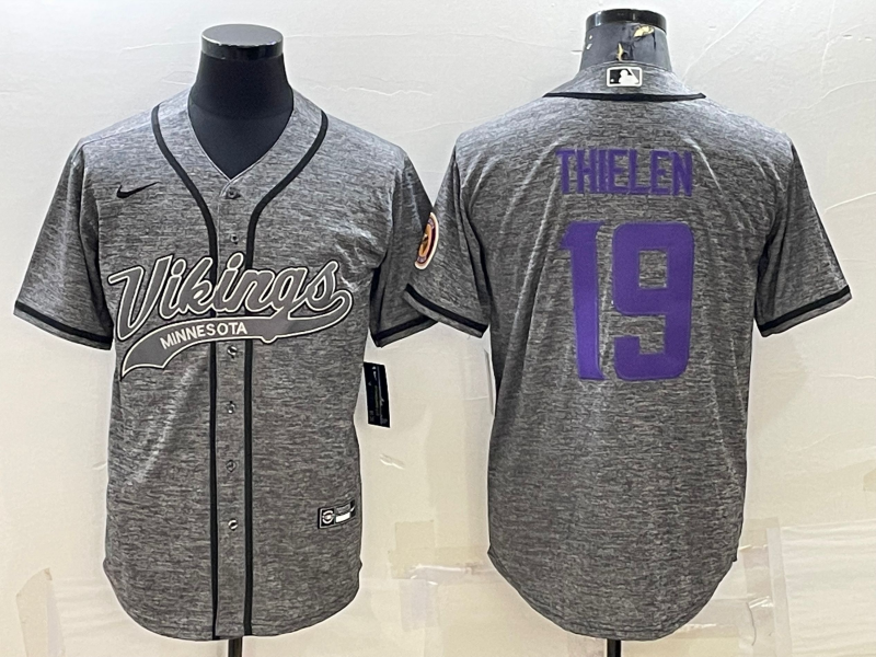 Men's Minnesota Vikings Adam Thielen #19 Gray Game Jerseys Joint Edition