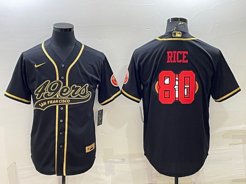 Men's San Francisco 49ers Jerry Rice #80 Black Game Player Jerseys Joint Edition