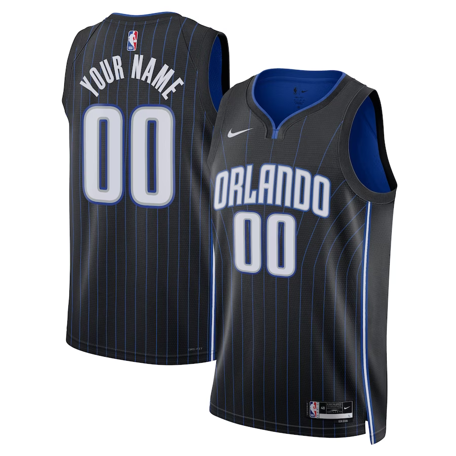 Men's Orlando Magic Black Swingman Custom Jerseys - Icon Edition