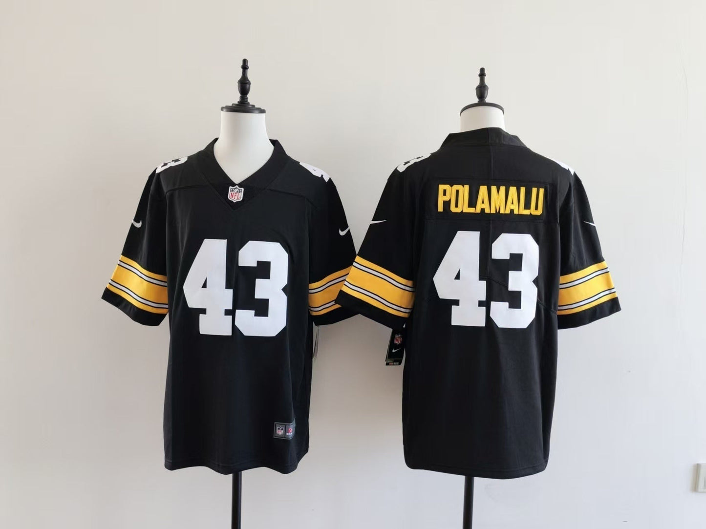 Men's Pittsburgh Steelers Troy Polamalu Nike Jersey - Black -No team logo