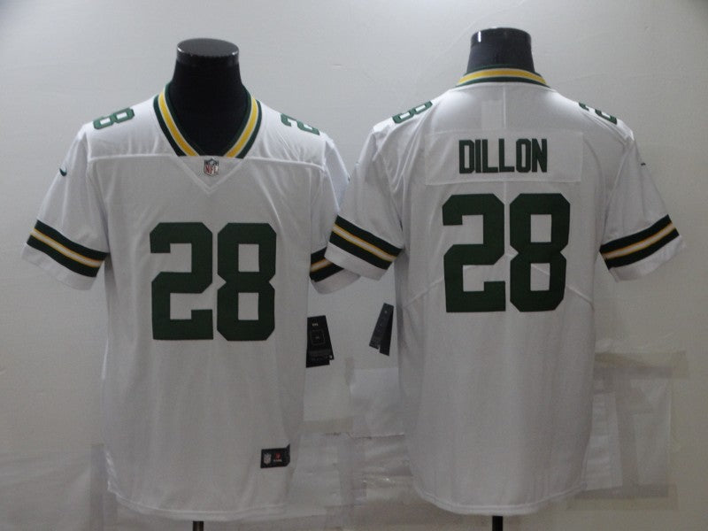 Men's Green Bay Packers AJ Dillon #28 White Game Jerseys