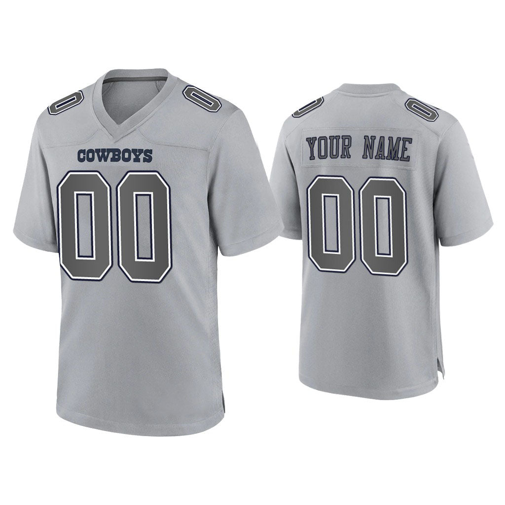 Custom1 Dallas Cowboys Gray Atmosphere Fashion Game Jerseys Stitched