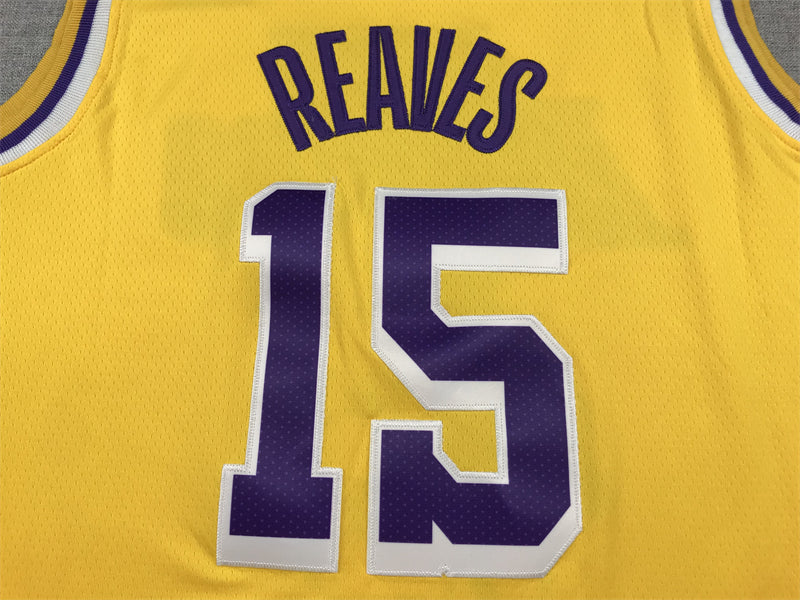 Men's Los Angeles Lakers Austin Reaves #15 Gold 2022/23 Swingman Jerseys - Icon Edition