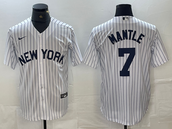 Men's New York Yankees Mickey Mantle #7 White Limited Jerseys