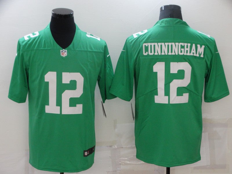Men's Philadelphia Eagles Randall Cunningham #12 Green Game Jerseys
