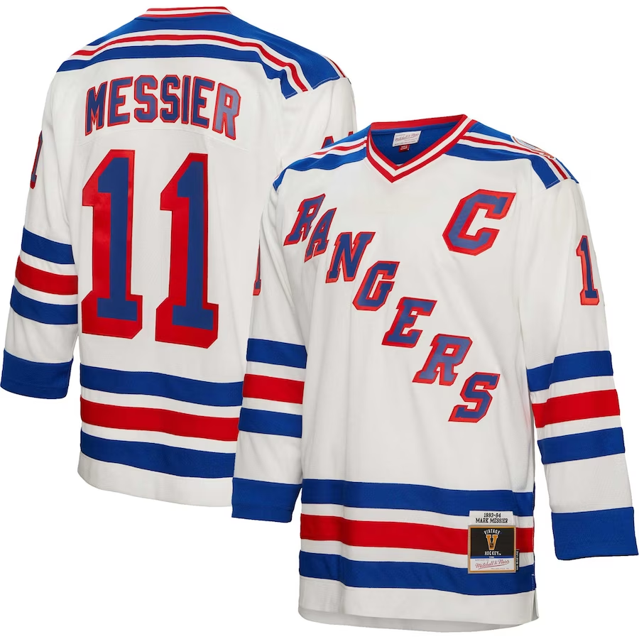 Men's New York Rangers Mark Messier #11 White Player Game Jerseys