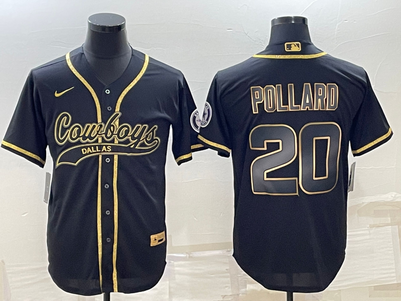 Men's Dallas Cowboys Tony Pollard #20 Black Game Jerseys Joint Edition