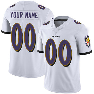 Custom1 Baltimore Ravens White Vapor Untouchable Player Limited Jerseys Stitched American Football Jerseys