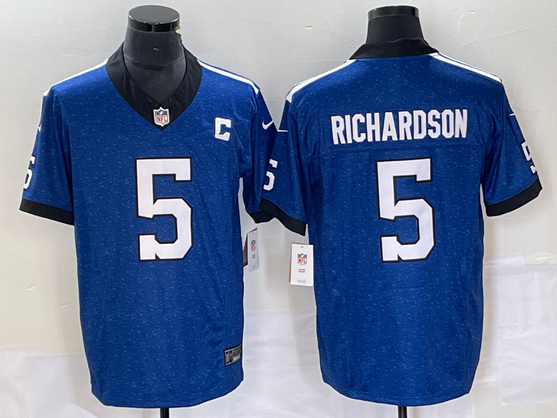 Men's Indianapolis Colts Anthony Richardson #5 Royal Indiana Nights Alternate Game Jerseys
