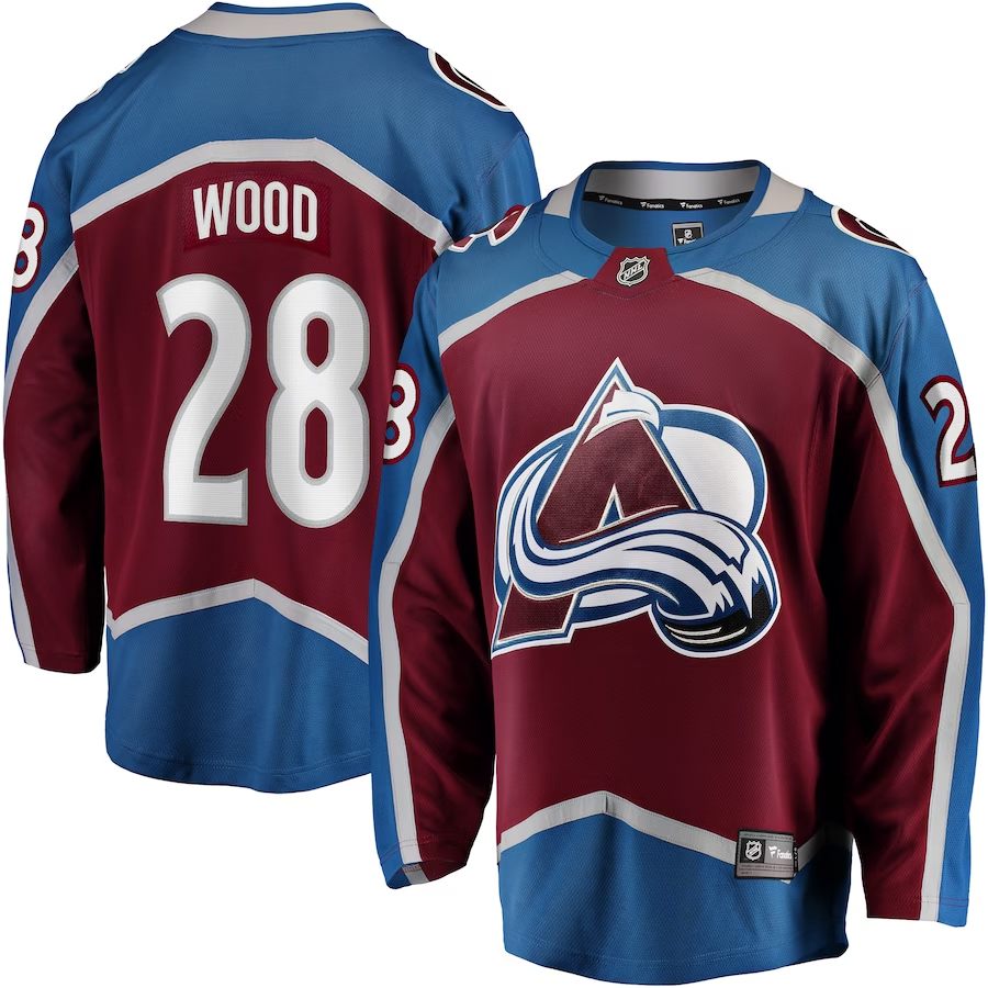 Men's Colorado Avalanche Miles Wood #28 Maroon Home Breakaway Jerseys