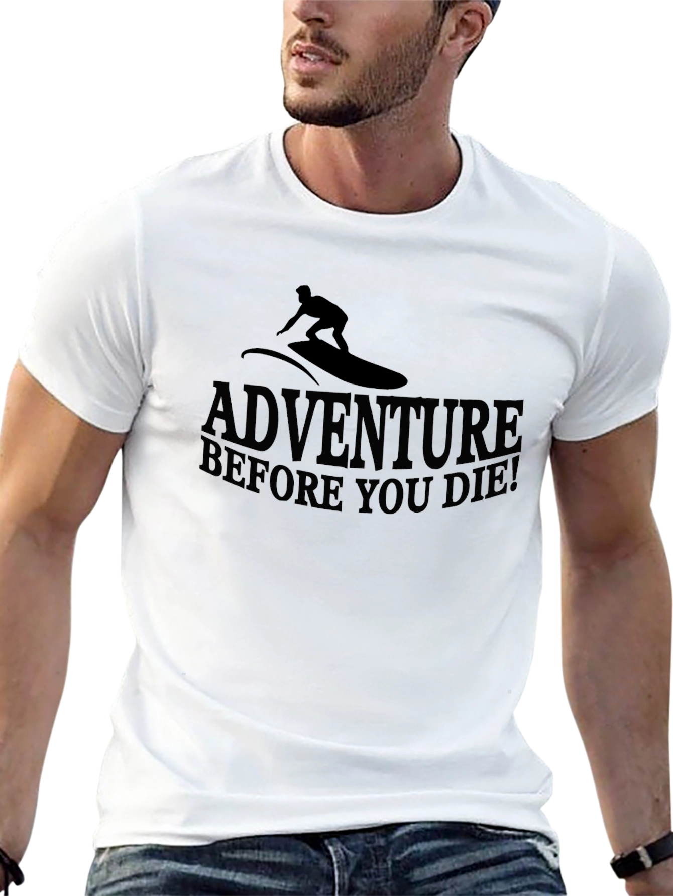Adventure Before You Die! Mens Black T-Shirt