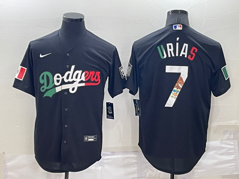 Men's Los Angeles Dodgers Julio Urias #7 Black Stitched Baseball Jerseys