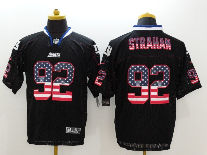 Men's New York Giants Michael Strahan #92 Black Game Jerseys