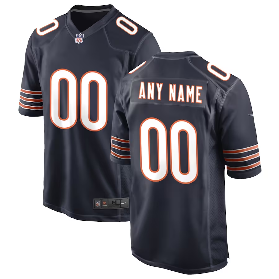 Custom1 Chicago Bears Navy Game Jerseys