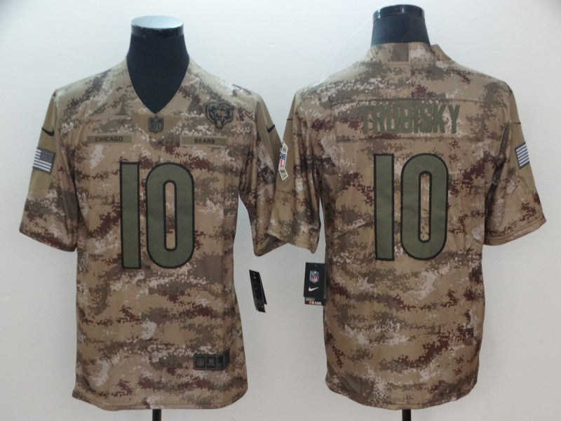 Men's Chicago Bears Mitch Trubisky #10 Camouflage Game Jerseys