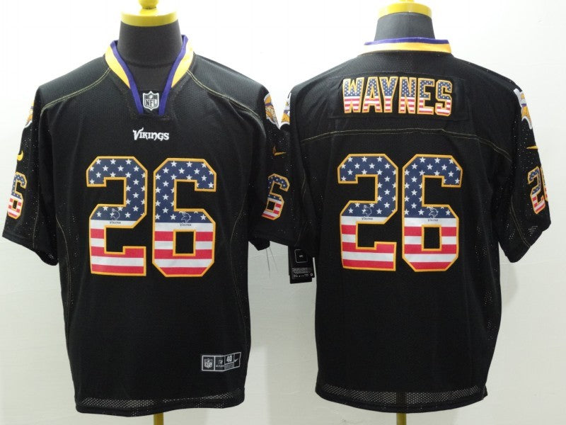 Men's Minnesota Vikings Trae Waynes #26 Black Game Jerseys