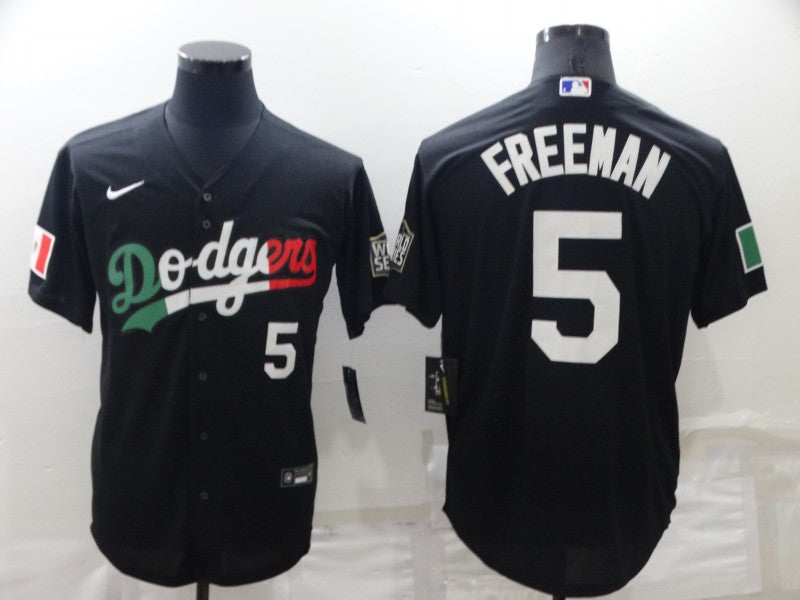 Men's Los Angeles Dodgers Freddie Freeman #5 Black Fashion Stitched Jerseys
