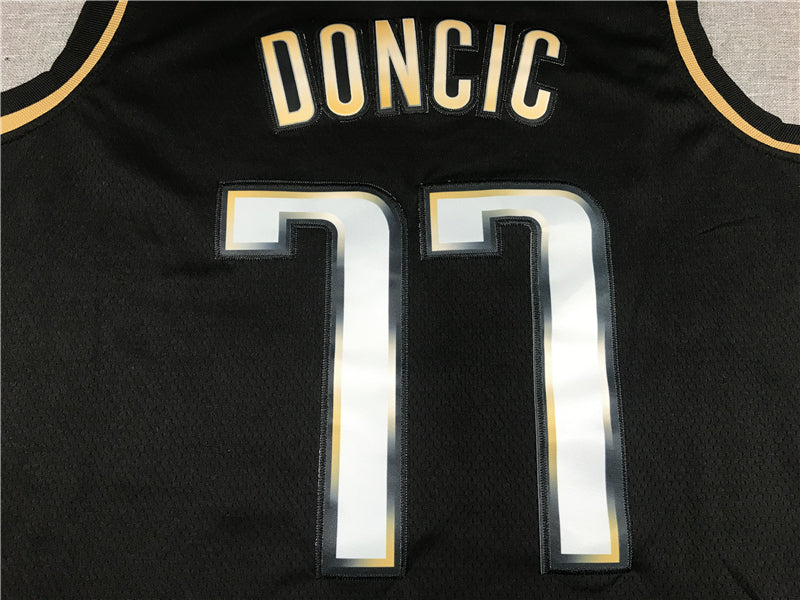 Men's Dallas Mavericks Luka Doncic #77 Swingman Player Jerseys Black