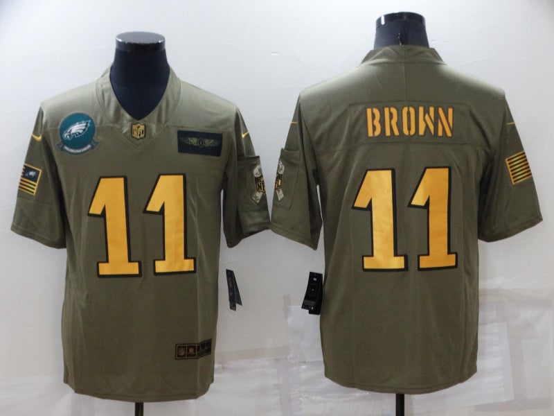 Men's Philadelphia Eagles A.J. Brown #11 Brown Player Jerseys