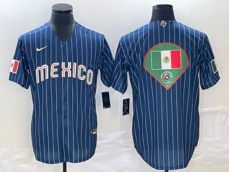 Men's 2023 World Baseball Classic Mexico Navy Player Jerseys