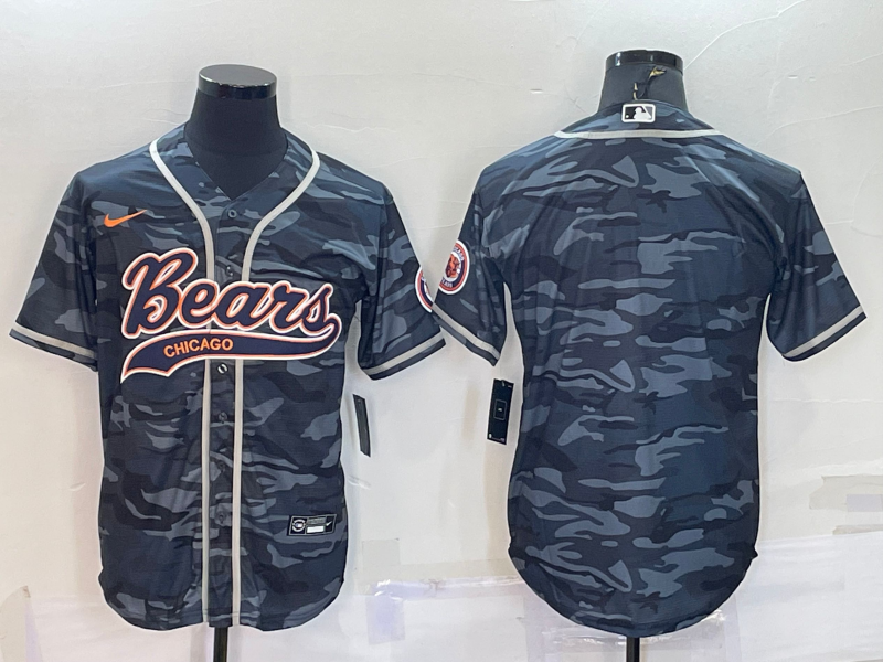 Men's Chicago Bears Grey Camouflage Blank Jerseys
