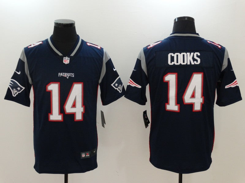 Men's New England Patriots Brandin Cooks #14 Navy Game Player Jerseys