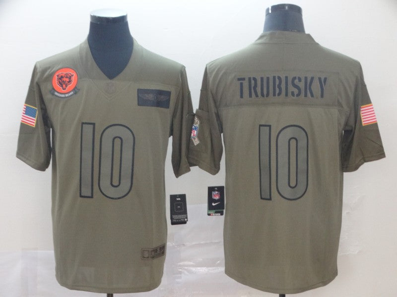 Men's Chicago Bears Mitch Trubisky #10 Brown Game Jerseys