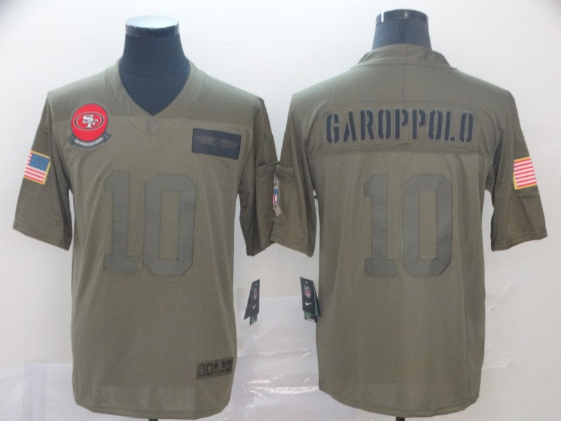 Men's San Francisco 49ers Jimmy Garoppolo #10 Brown Game Jerseys