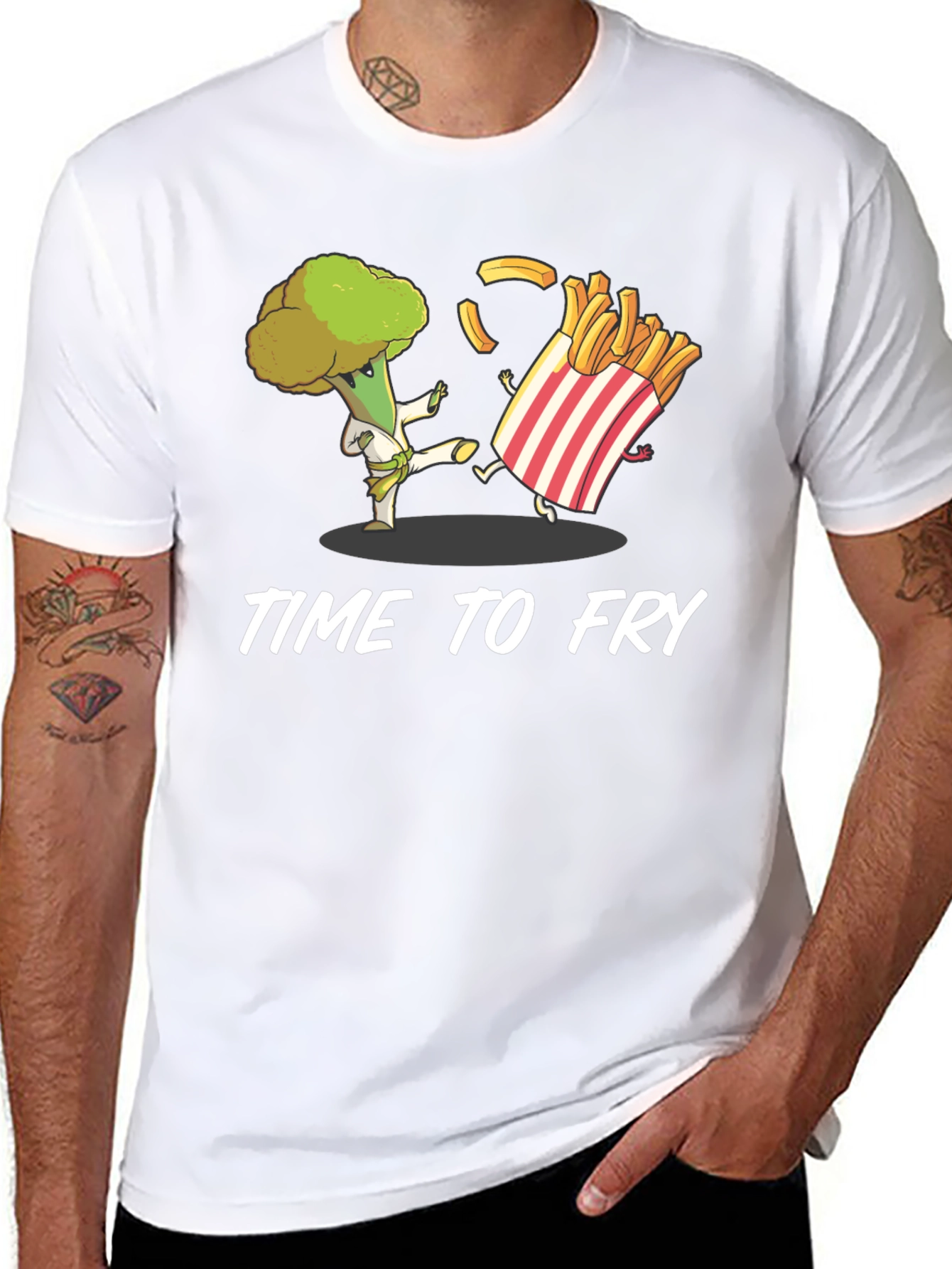 Time to Fry T-Shirt - Broccoli Karate vs. Fries