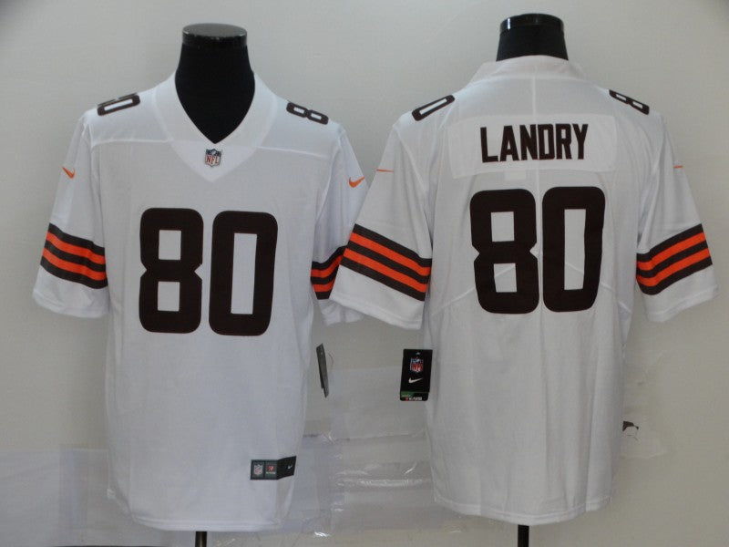 Men's Cleveland Browns Jarvis Landry #80 White Player Game Jerseys