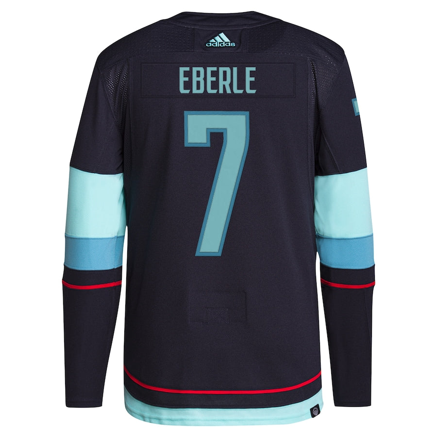 Men's Seattle Kraken Jordan Eberle adidas Navy Home Primegreen Authentic Pro Player - Jersey
