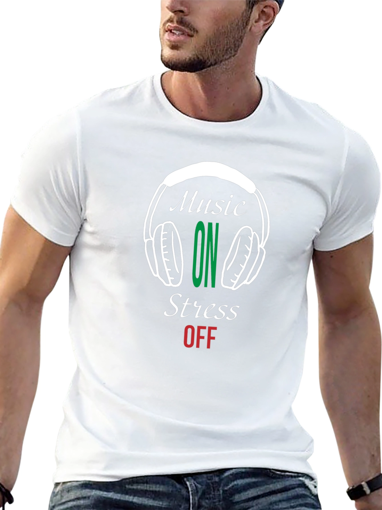 Music On Stress Off Graphic Tee