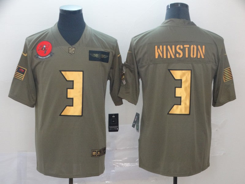Men's Tampa Bay Buccaneers Jameis Winston #3 Brown Game Player Jerseys