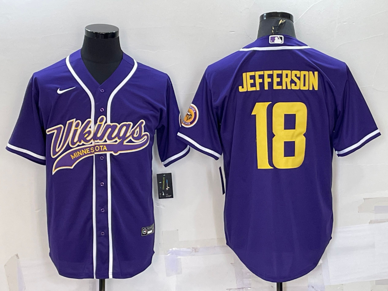 Men's Minnesota Vikings Justin Jefferson #18 Purple Player Jerseys Joint Edition