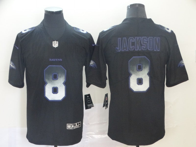 Men's Baltimore Ravens #8 Lamar Jackson Black Alternate Game Jerseys