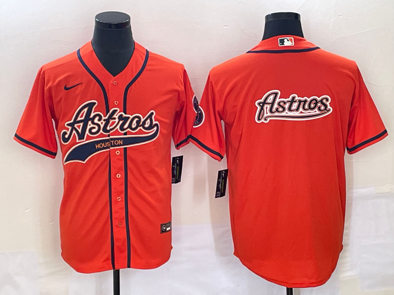 Men's Houston Astros Orange Replica Team Jerseys Joint Edition
