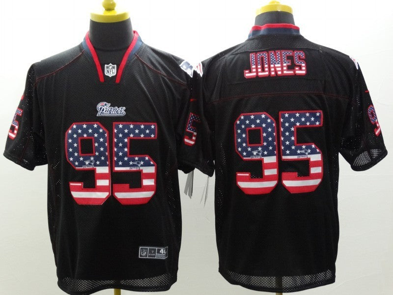 Men's New England Patriots Chandler Jones #95 Black Player Game Jerseys