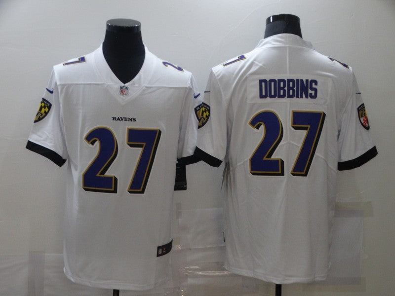 Men's Baltimore Ravens J.K. Dobbins #27 White Game Jerseys