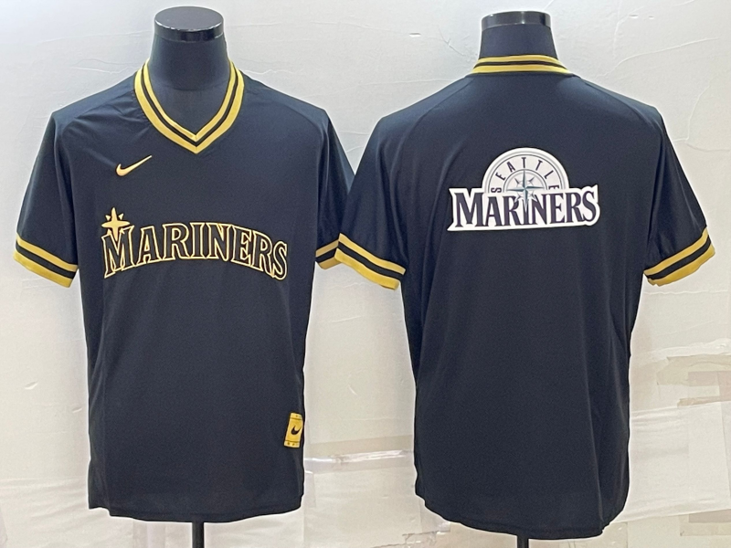 Men's Seattle Mariners Black Replica Team Jerseys