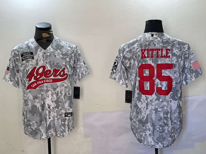 Men's San Francisco 49ers George Kittle #85 Arctic Camo Salute to Service Limited Jerseys