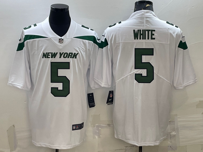 Men's New York Jets Mike White #5 White Game Jerseys