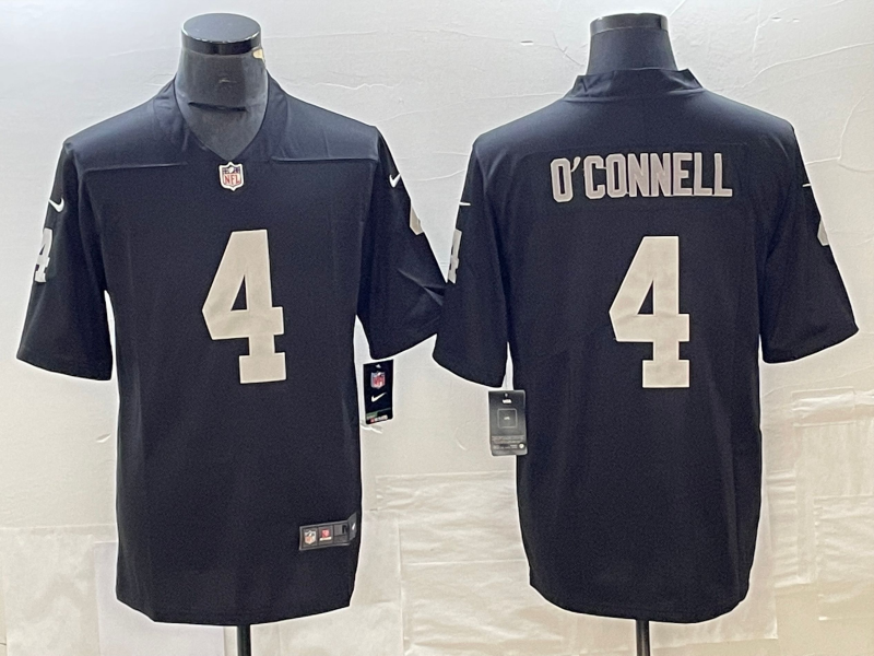 Men's Las Vegas Raiders Aidan O'Connell #4 Black Game Jerseys