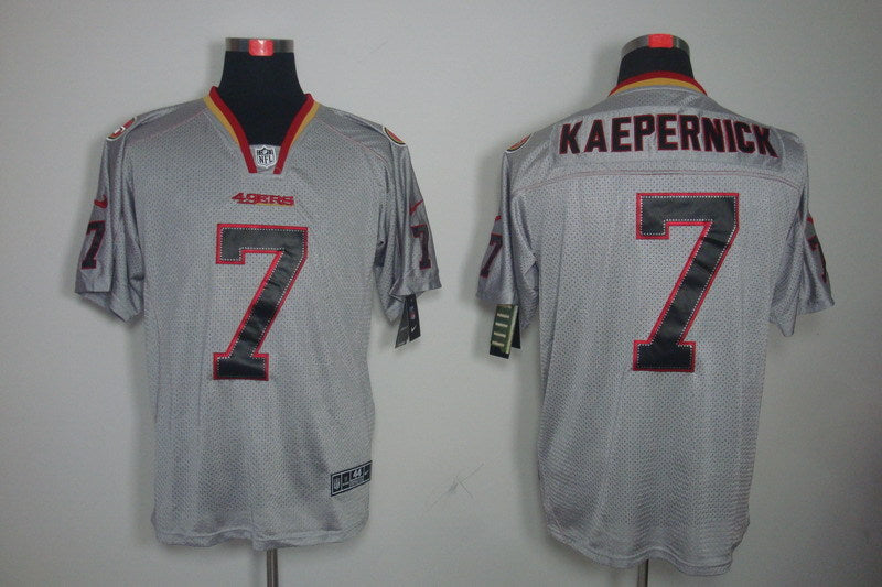 Men's San Francisco 49ers Colin Kaepernick #7 Gray Game Jerseys