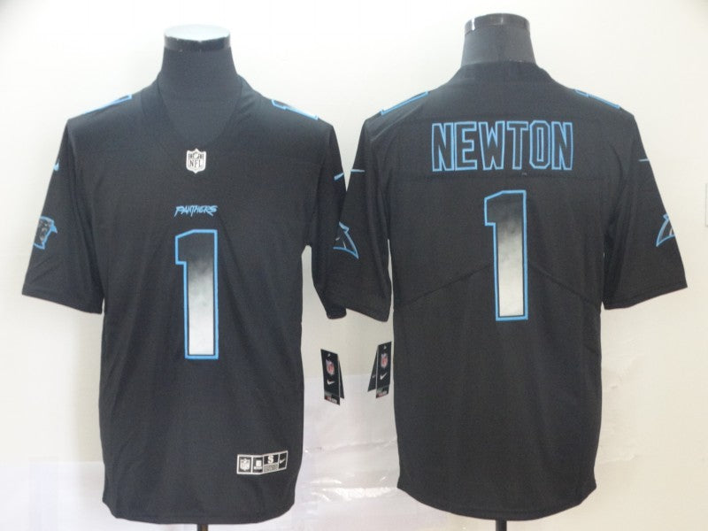 Men's Carolina Panthers #1 Cam Newton Black Game Jerseys