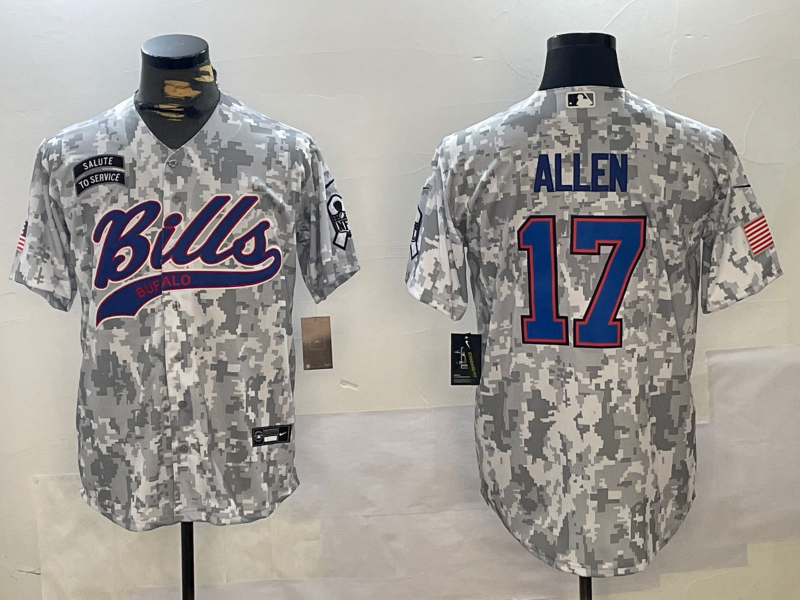 Men's Buffalo Bills Josh Allen #17 Arctic Camo 2024 Salute to Service Player Jerseys