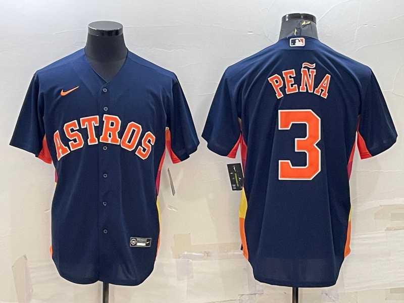 Men's Houston Astros Jeremy Pena #3 Navy Alternate Replica Player Name Jerseys