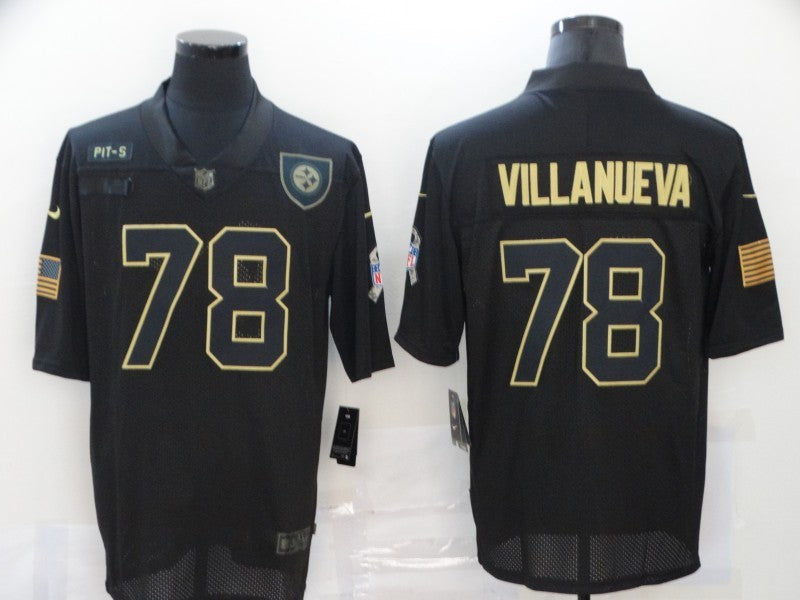 Men's Pittsburgh Steelers Alejandro Villanueva #78 Black Game Player Jerseys