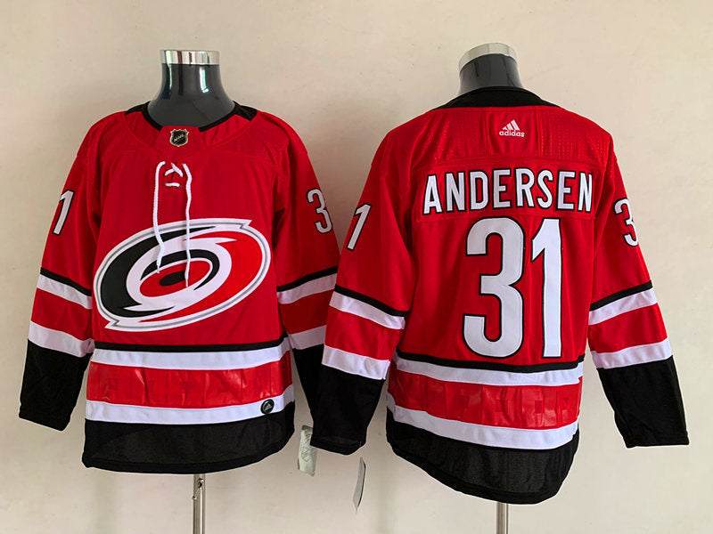 Men's Carolina Hurricanes Frederik Andersen #31 Red Player Game Jerseys