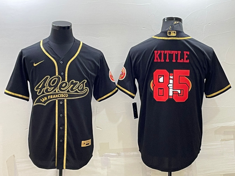 Men's San Francisco 49ers George Kittle #85 Black Game Player Jerseys Joint Edition