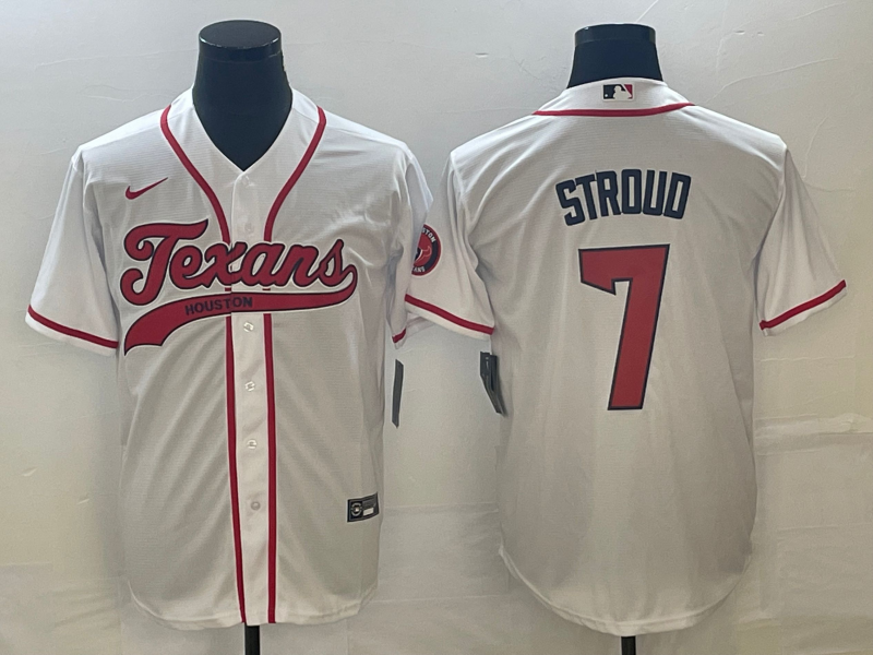 Men's Houston Texans C.J. Stroud #7 White Game Jerseys Joint Edition